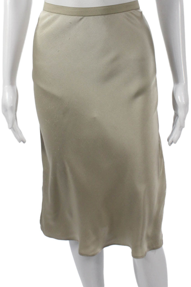 Anine Bing Women Beige Silk Pencil Skirt Long Straight Pull On Size SFree Shipping in US $100+ Orders | $6.95 Orders Below
