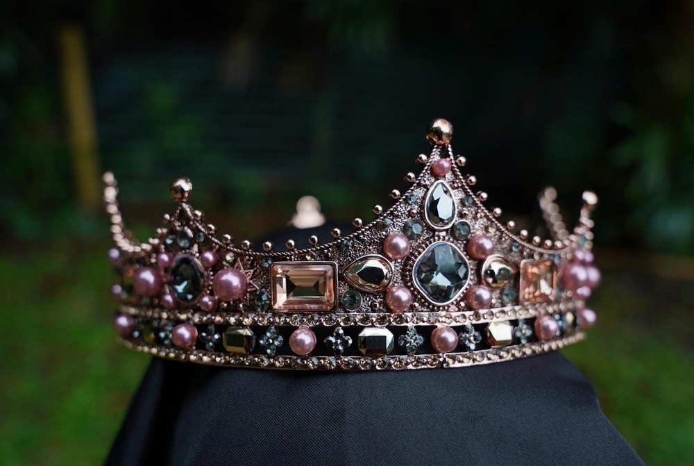 Kingly Vintage Bronze Crown Baroque Dark Birthday Wedding Gift Diadem unisex men