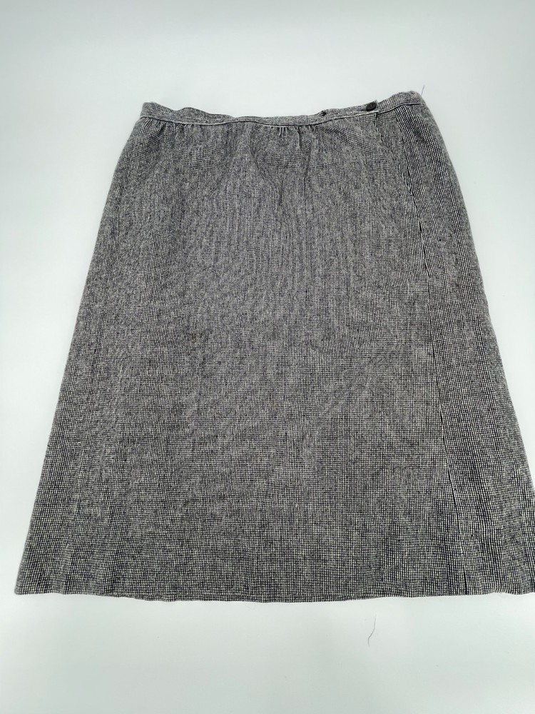 Vintage Pendleton A-Line Skirt Womens White Black Lined Virgin Wool Pleated