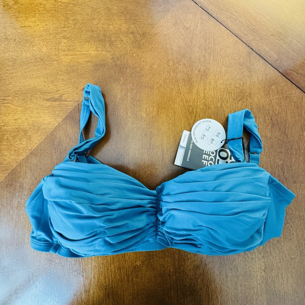 NWT Coco Reef Bikini Top Tie Back Neck Teal Cove Blue 36/38C