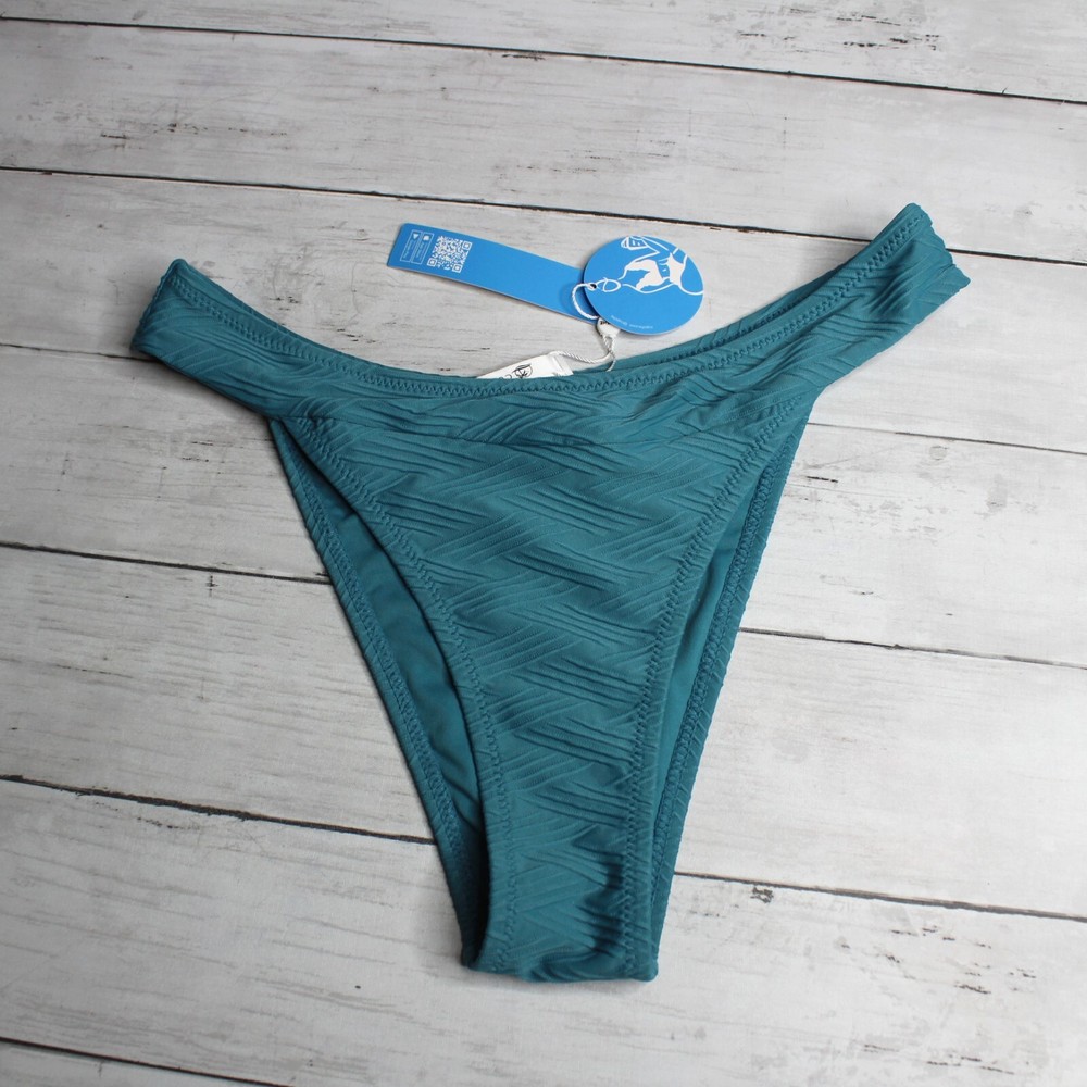 Cupshe Swimwear Women's Bikini Swim Bottoms Size L Blue