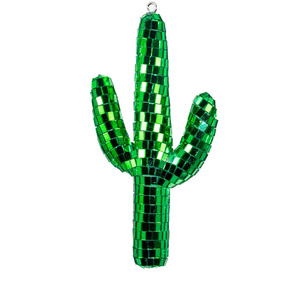 Disco Green Mirrored Cactus Ornament 6