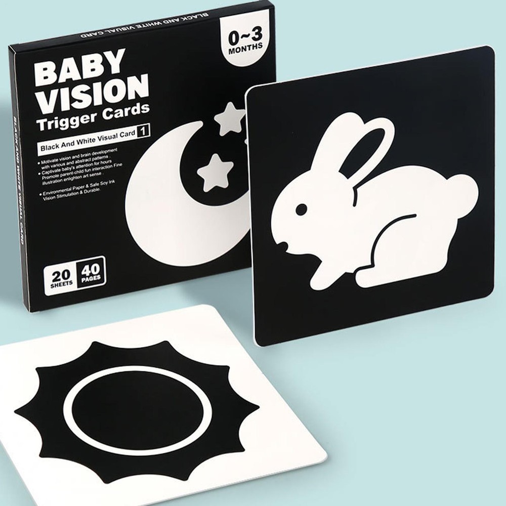 High Contrast Baby Visual Stimulation Cards for Newborns-image