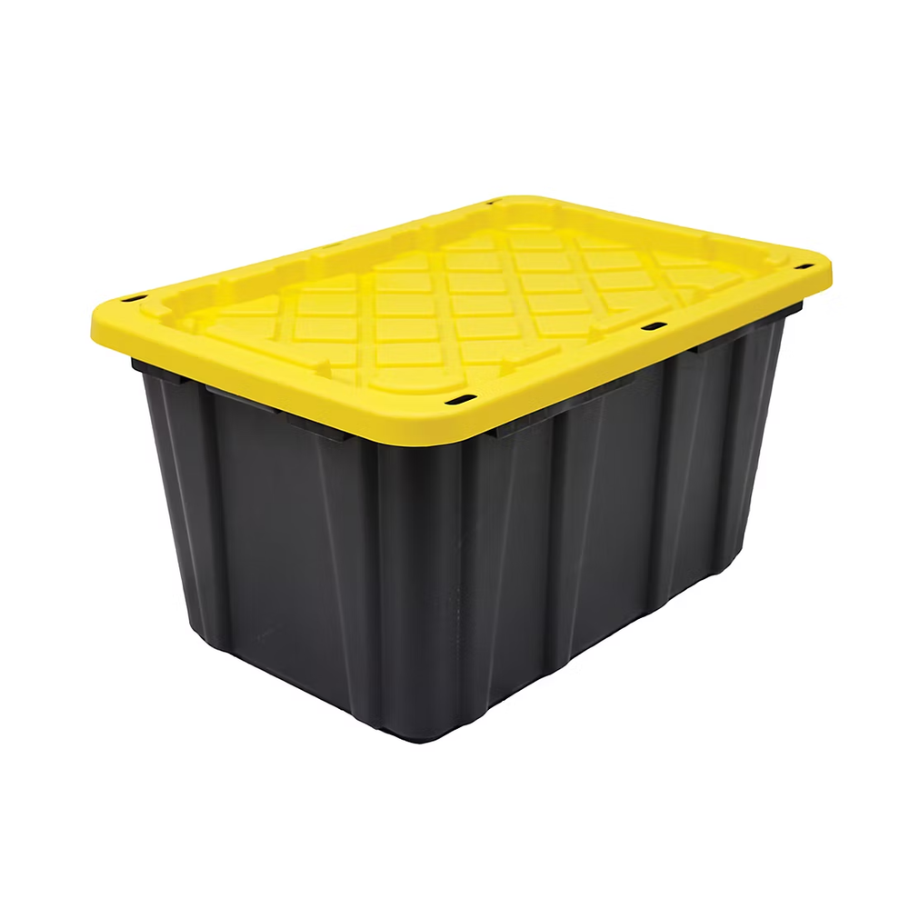 Berkley Jensen 27 Gallon Storage Tote/Strong Box - Black/Yellow (NO SHIP TO CA)