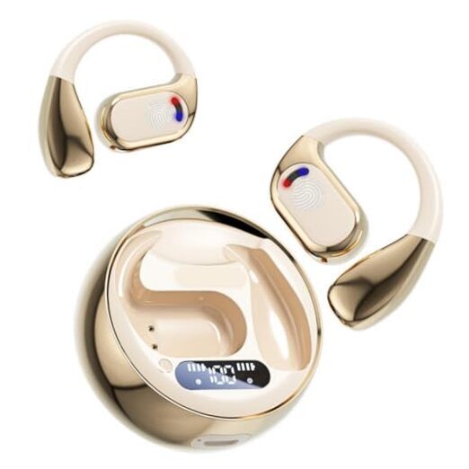 Bluetooth Open Ear Gaming Headphones, HiFi IPX5 Waterproof Noise Skin