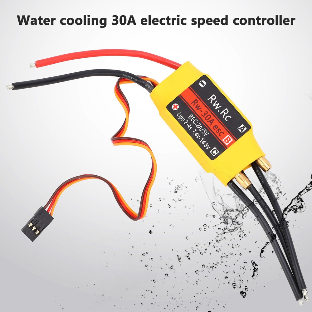 30A Water Cooled Brushless ESC for RC Boats Speed Control