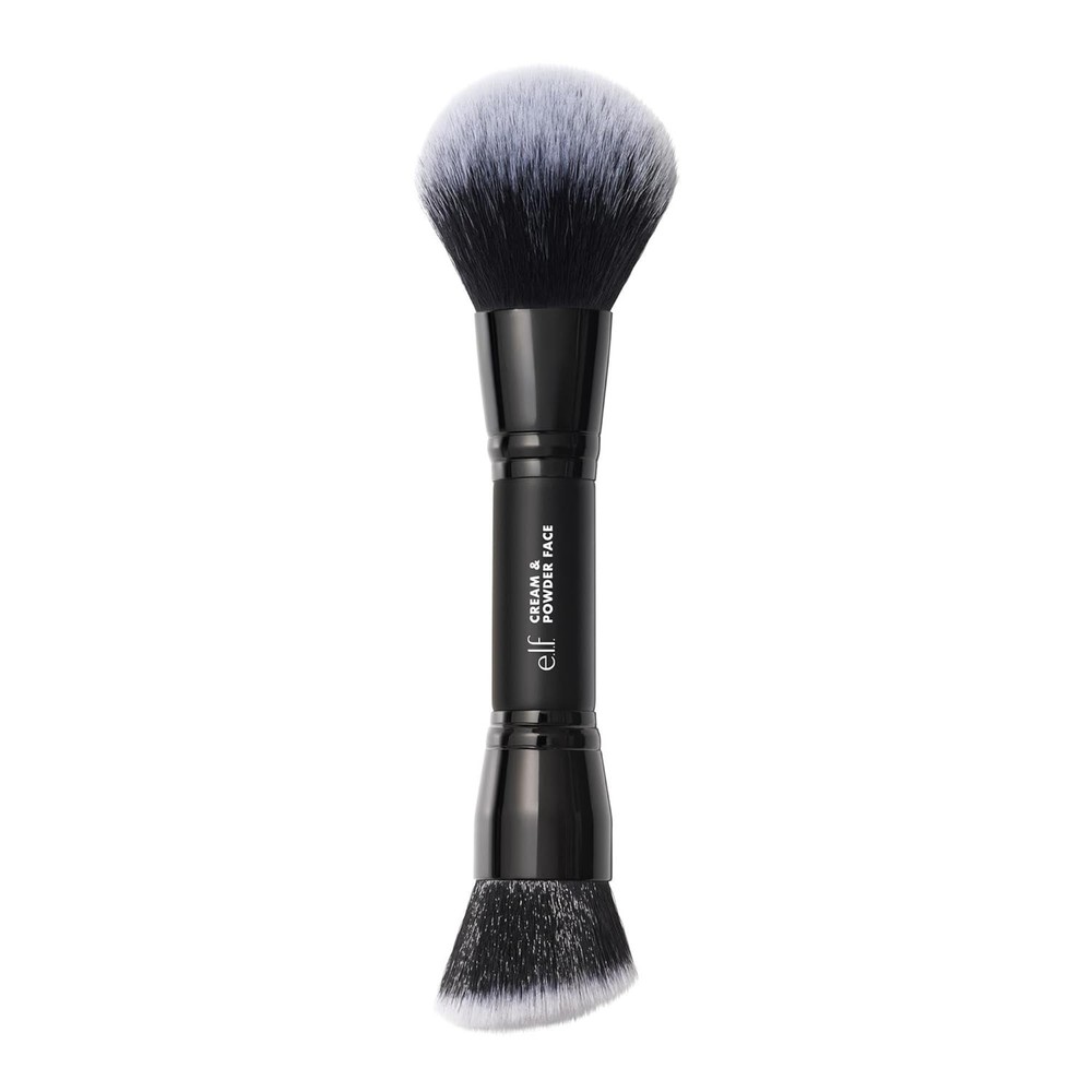 e.l.f. Dual-Ended Cream & Powder Makeup Brush for Black Skin Tone