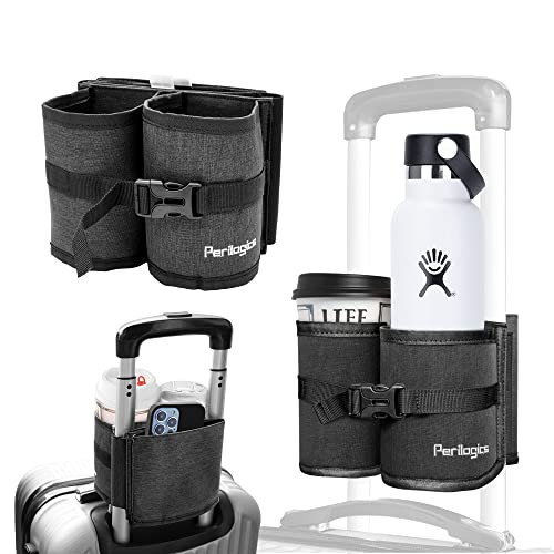 Luggage Travel Cup Holder Hands Free Drink Caddy for Suitcase Handle. Perfect