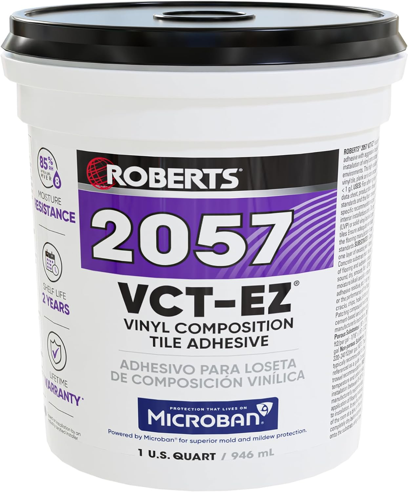 Roberts 2057 Vinyl Asphalt Tile Adhesive with Microban 1 Quart
