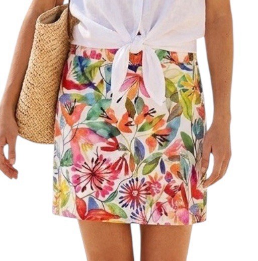 RipSkirt Hawaii Wrap Skirt Size L Wildflower Watercolor Length 2 Travel Beach