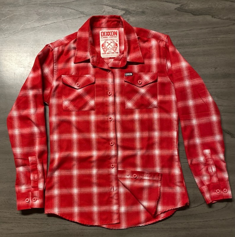 Dixxon Flannel Co. Third Street Womens Large Long Sleeve Button Up  Red & White