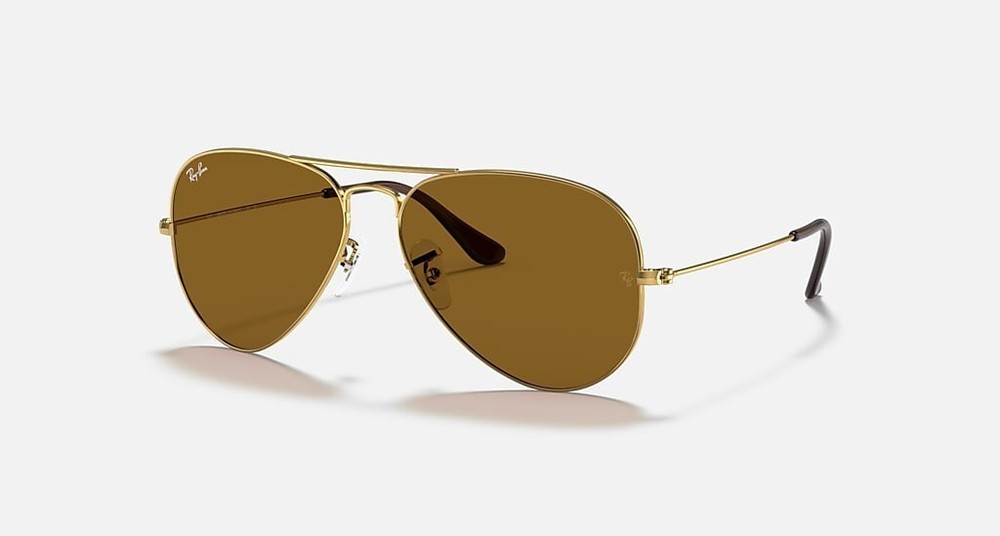 Authentic Ray Ban Classic Aviator Gold Frames, Brown Lenses RB3025 58mm