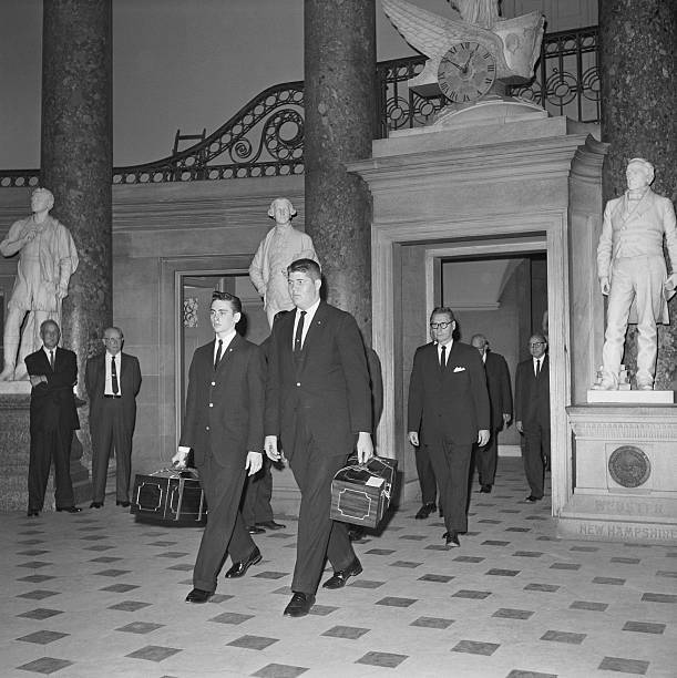 Washington mahogany boxes containing Electoral College votes o- 1961 Old Photo