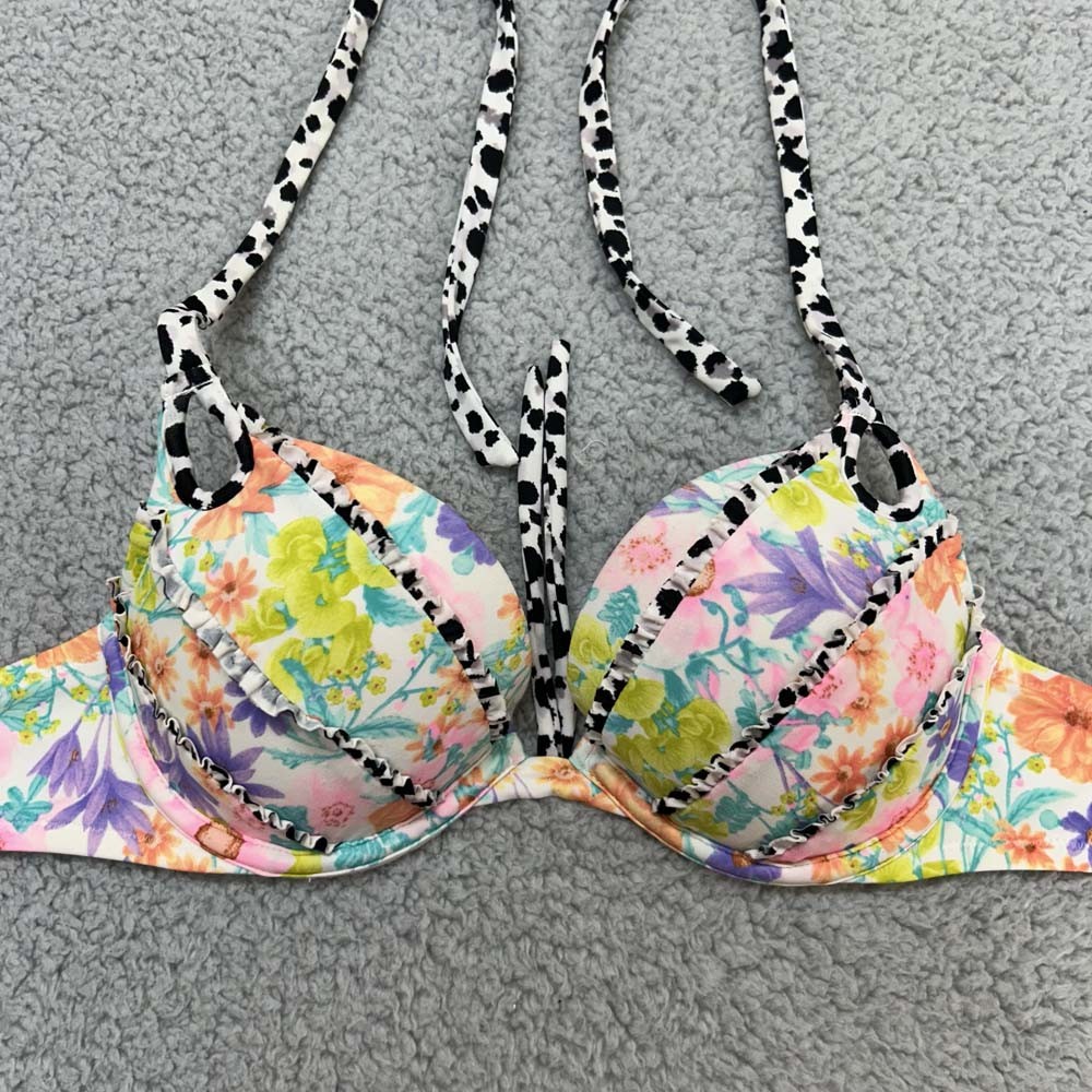 Victoria Secret Swim Bikini Top Womens Size 34A Beach Swimwear Push Up Padded