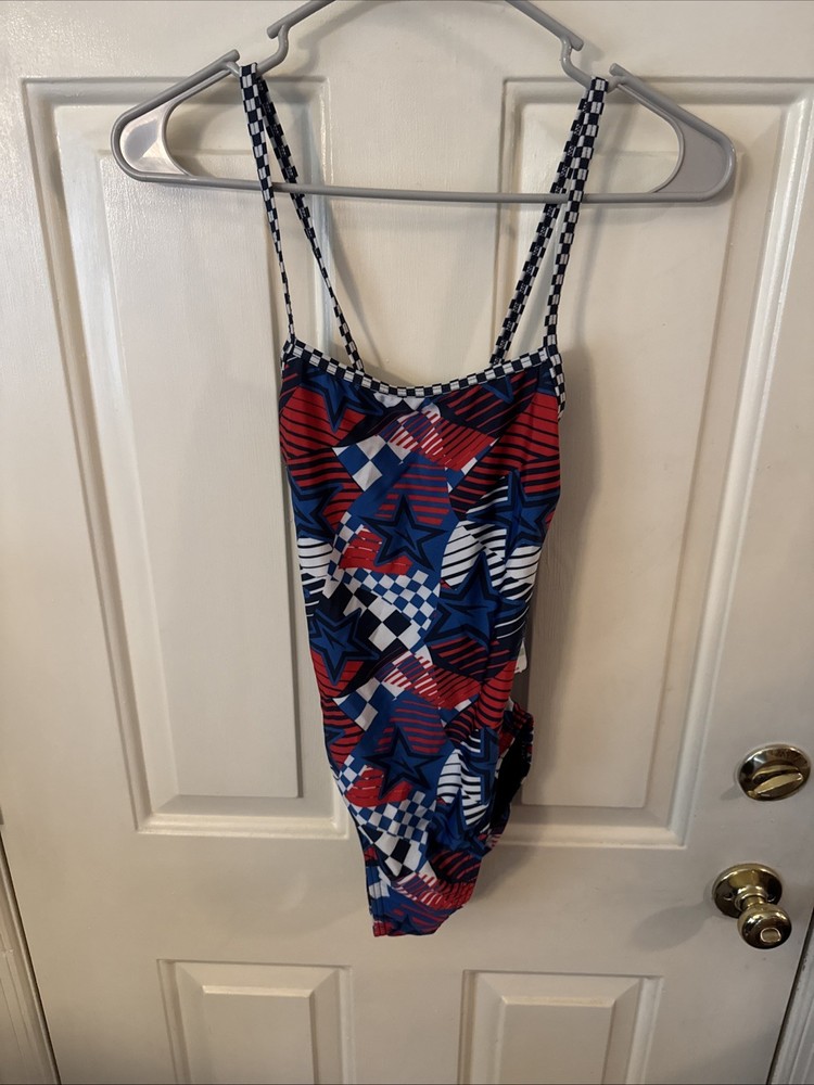 NWT Speedo Overdrive True Cobalt Cross Back One Piece Swimsuit Women's Size 34