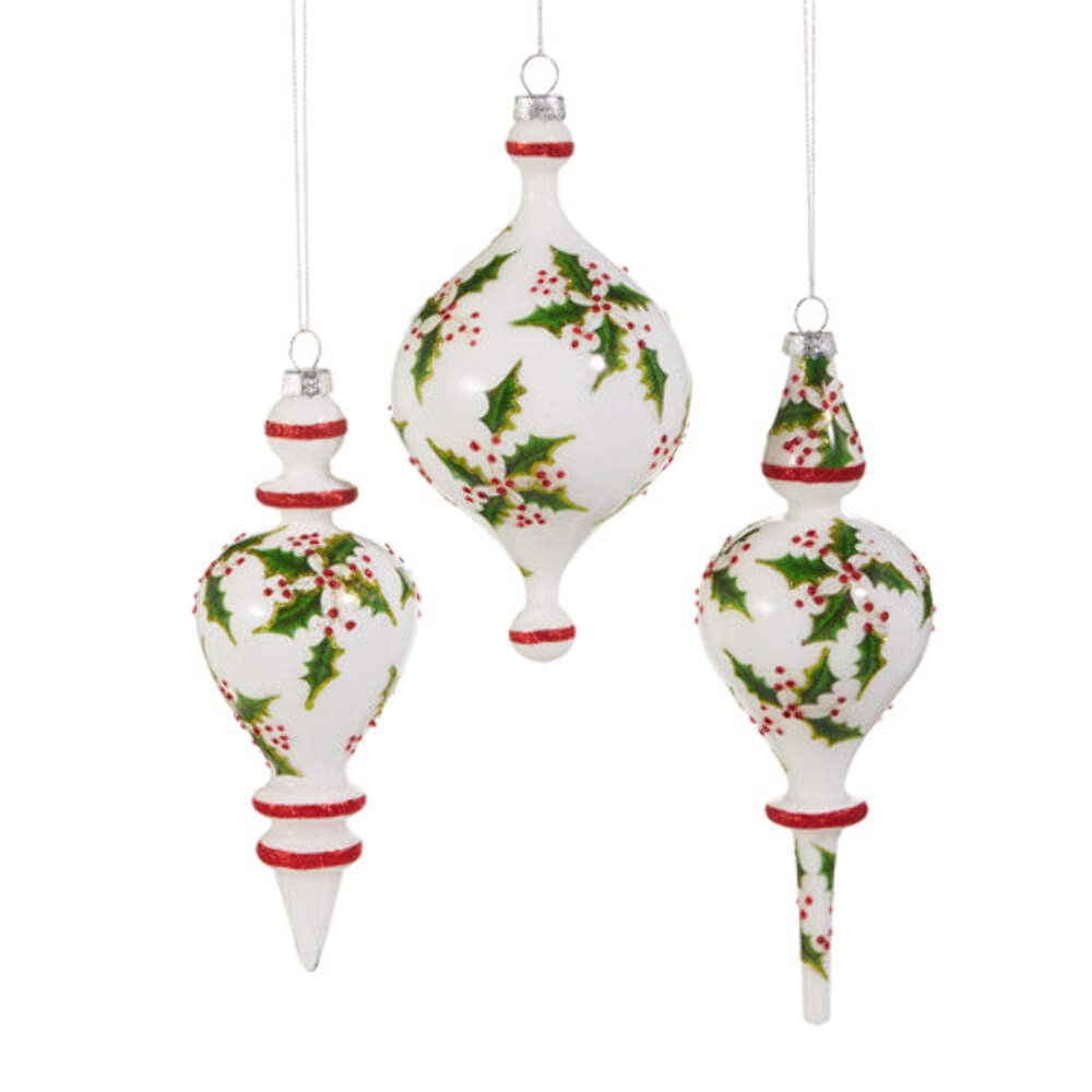 Holly Patterned Ornament 8.5