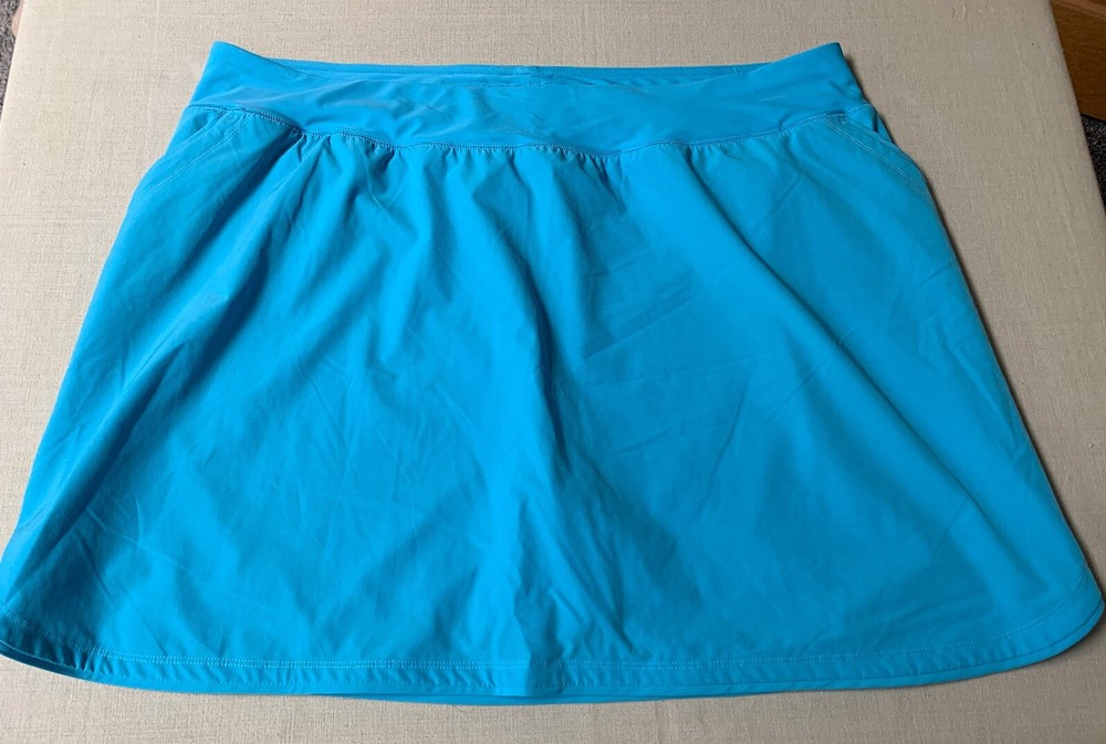 Lands' End Women's Plus Sz 22W Swim Skirt Bottoms Aqua Blue-Built In Shorts