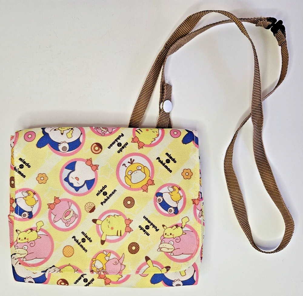 Mr. Donut Misdo Pokemon Shoulder Bag W/ Self Fastener Snorlax Pikachu Slowpoke
