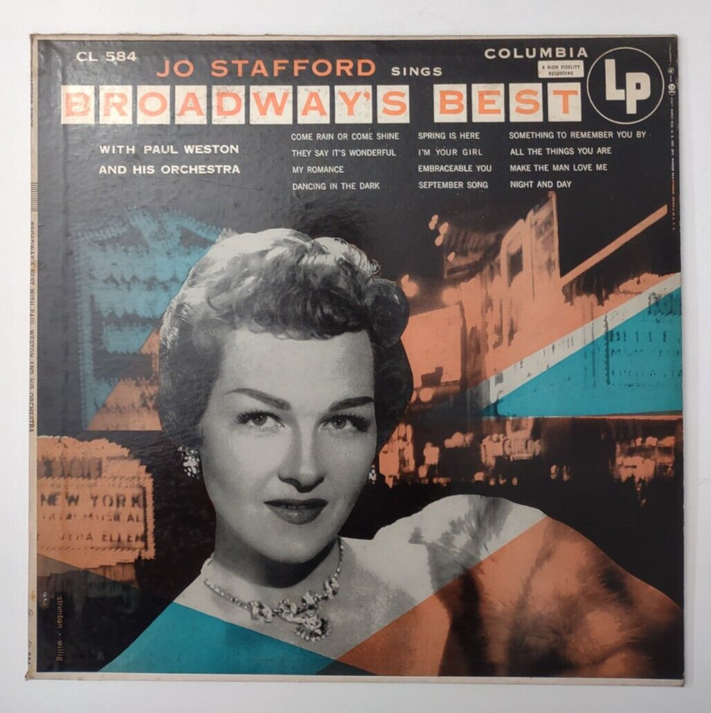 Jo Stafford Sings Broadway's Best vinyl record Columbia CL 584 Tested Works