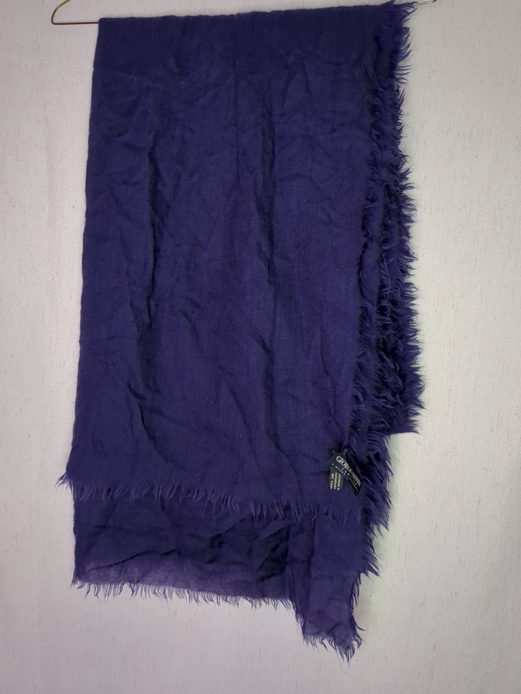 GIORGIO ARMANI Classico Purple Scarf Shawl Cashmere