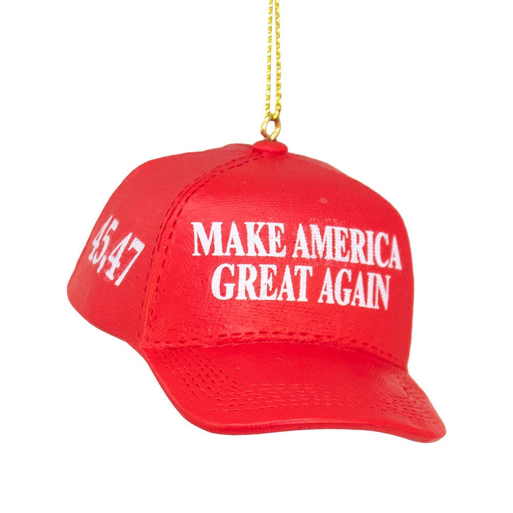 MAGA Make America Great Again 45 and 47 Hat Resin Ornament 3.5
