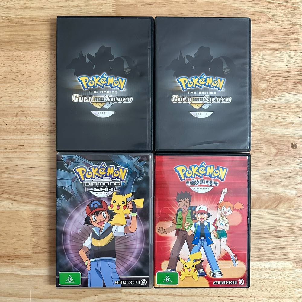 POKEMON La Serie Oro y Plata + Liga Índigo + Perla Diamante DVD Lote R4
