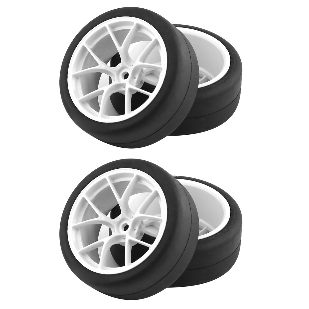 4Pcs/Set Tires & Wheels Rims For Tamiya TT01 TT02 XV01 HPS HPI 1/10 RC Car vv