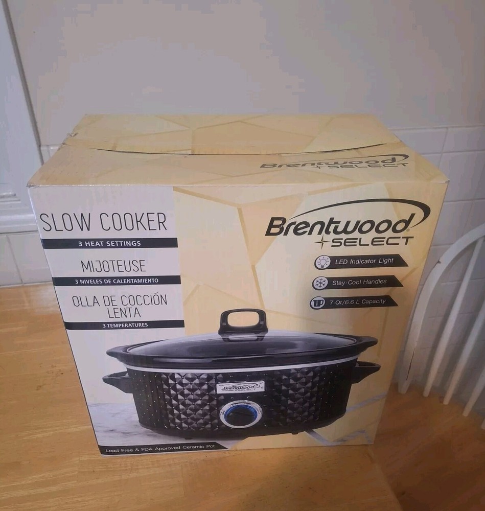 Brentwood Select 7 Quart Slow Cooker in Black New