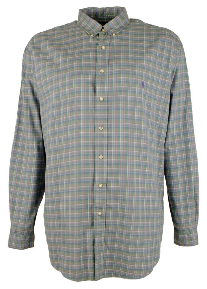 Customer Return Polo Ralph Lauren Men's Classic Fit Plaid Long Sleeved
