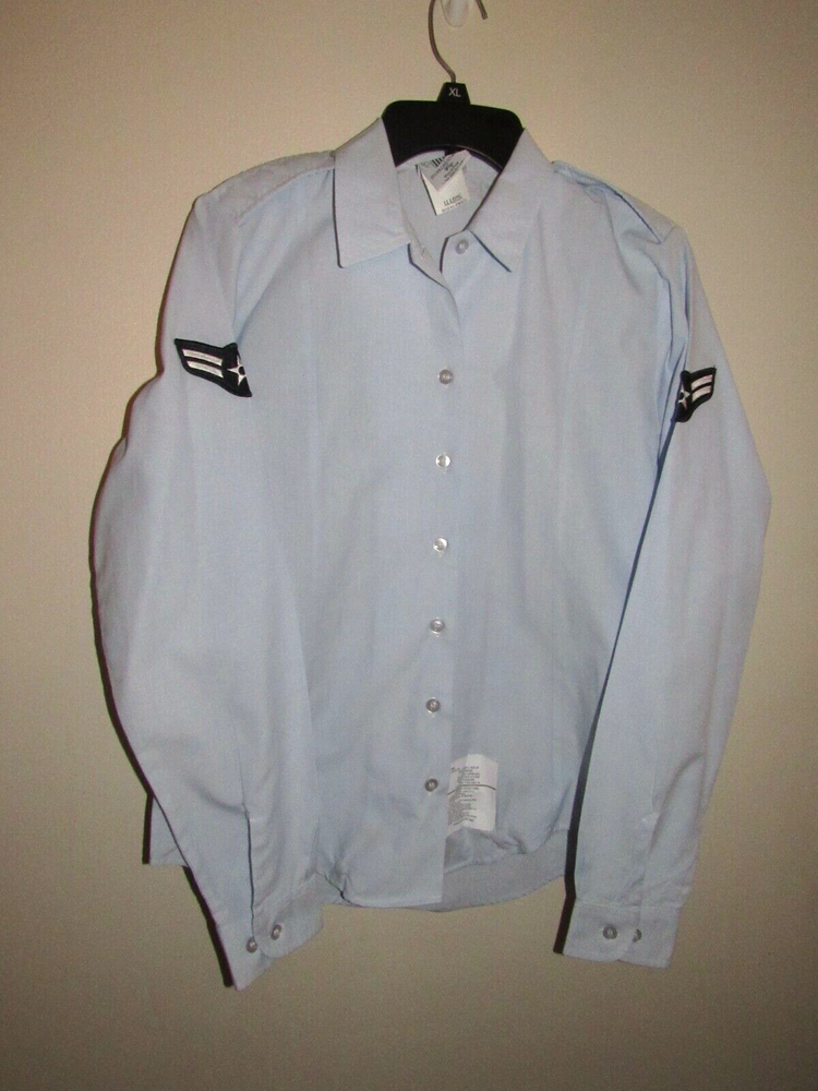 Defense Logistics Agency Womens 12 Blue Uniform Shirt Army Navy Military L USA-image