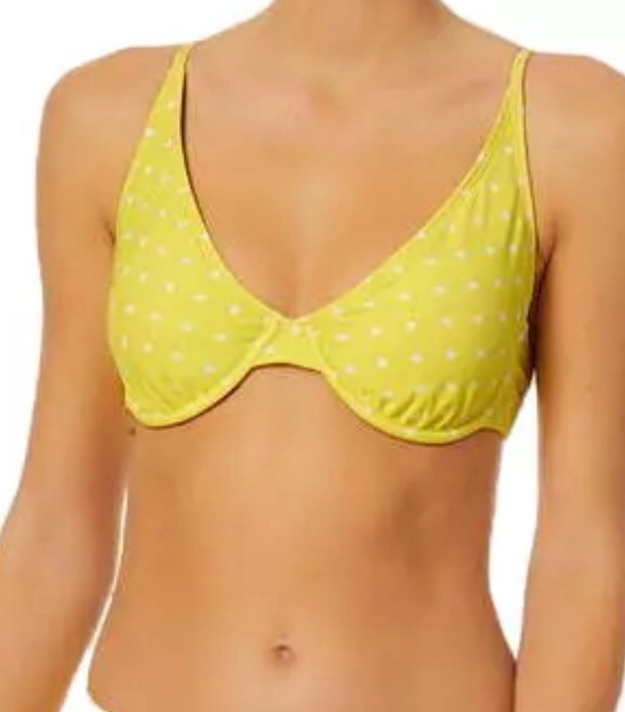 No Boundaries Polka Dot Bikini Top Yellow Bikini Top Size S (3-5)