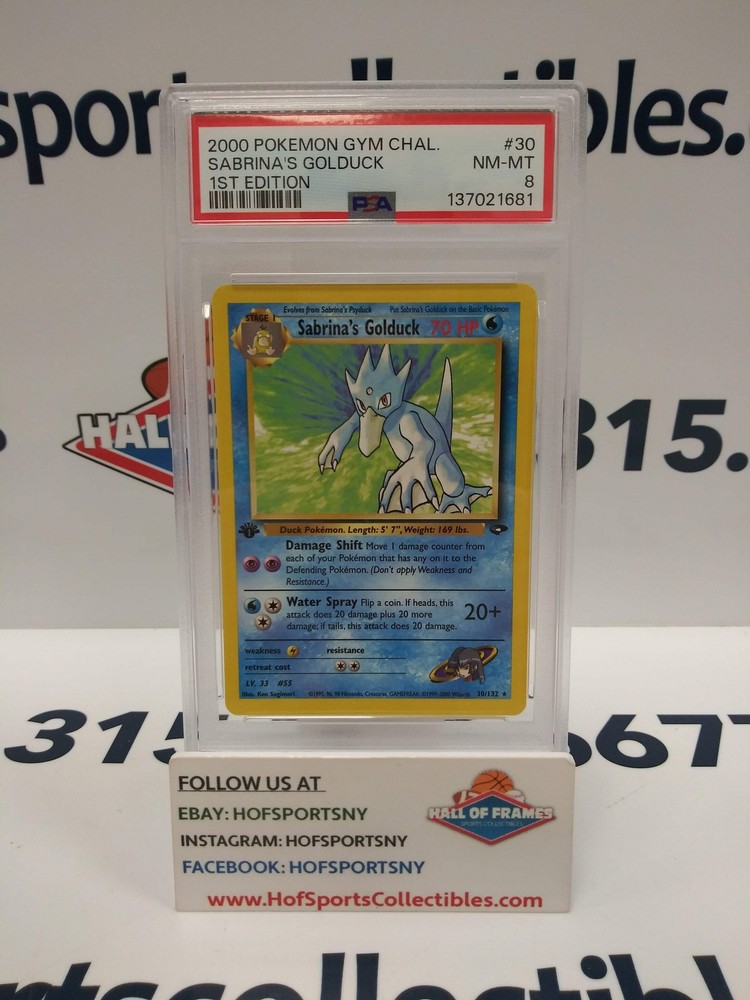 2000 Pokemon Gym Challenge Sabrina's Golduck 1St Edition Non-Holo #30 Psa 8 Nm-M