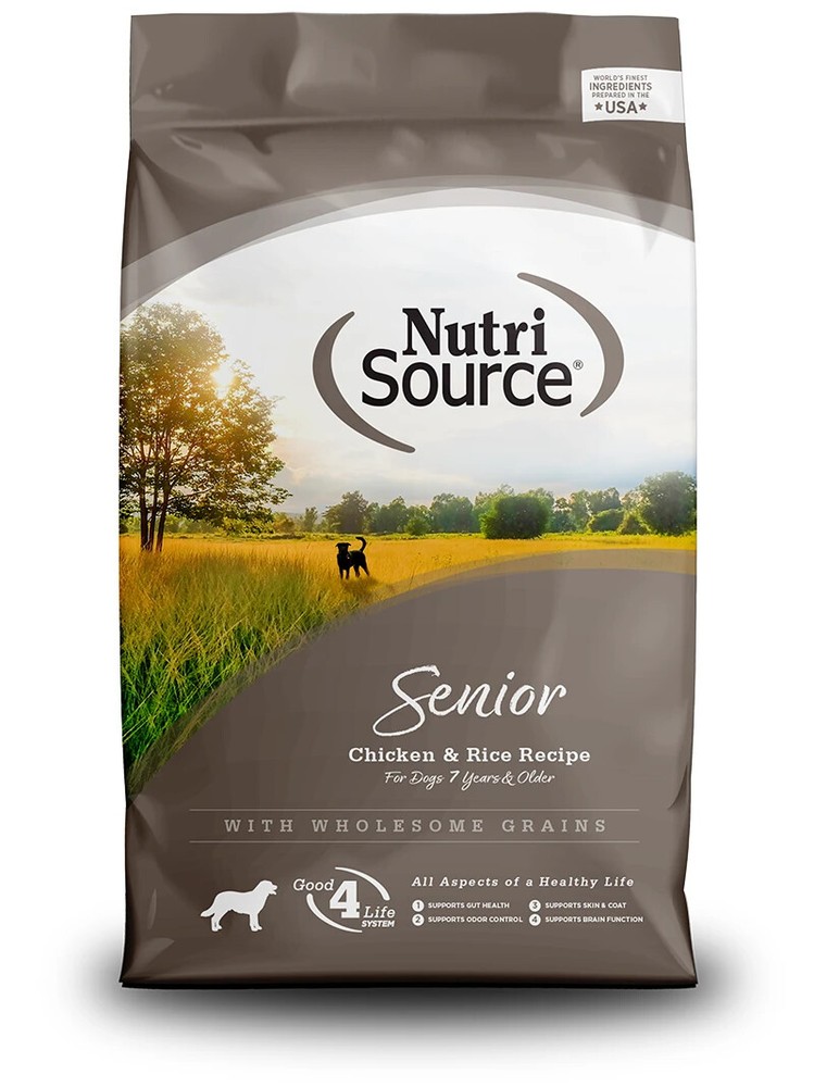 NutriSource Senior Chicken & Rice Recipe with Wholesome Grains Dog Food - 4LB