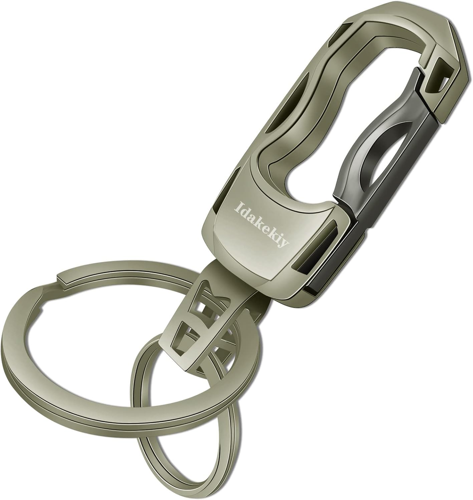 Heavy Duty Key Chain Organizer with Carabiner & 2 Rings for Men