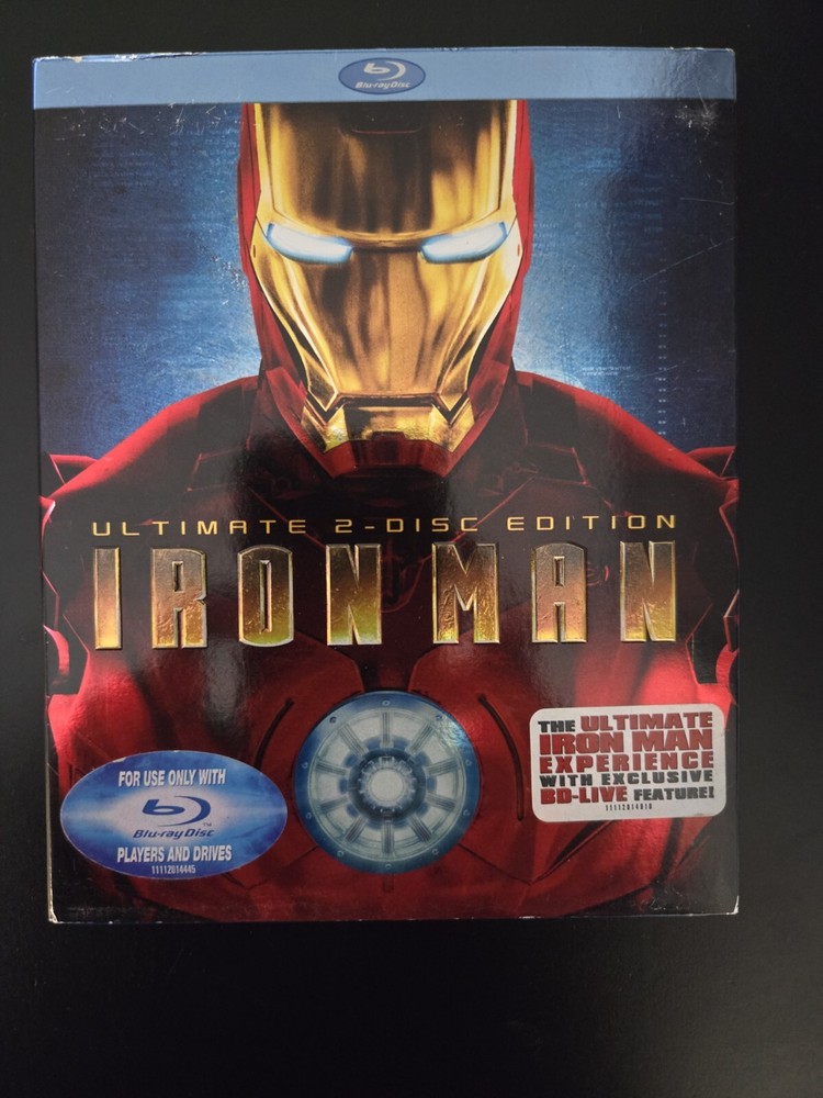 Iron Man Blu-ray Disc, Full Movie, Special Features, Robert Downey Jr, 2008