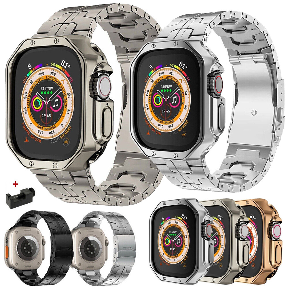 Titanium Metal Band Strap Case For Apple Watch Ultra 49mm Series 9 8 7 6 SE 5 4