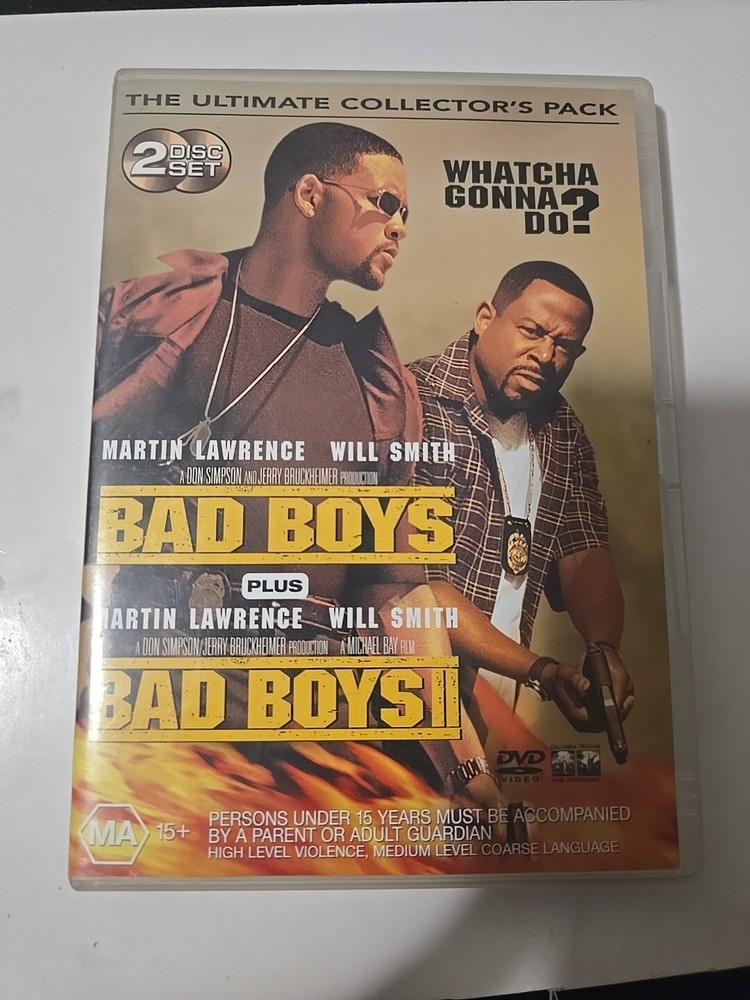 Bad Boys and Bad Boys 2 DVD 2004 Region 4 PAL Action Combo