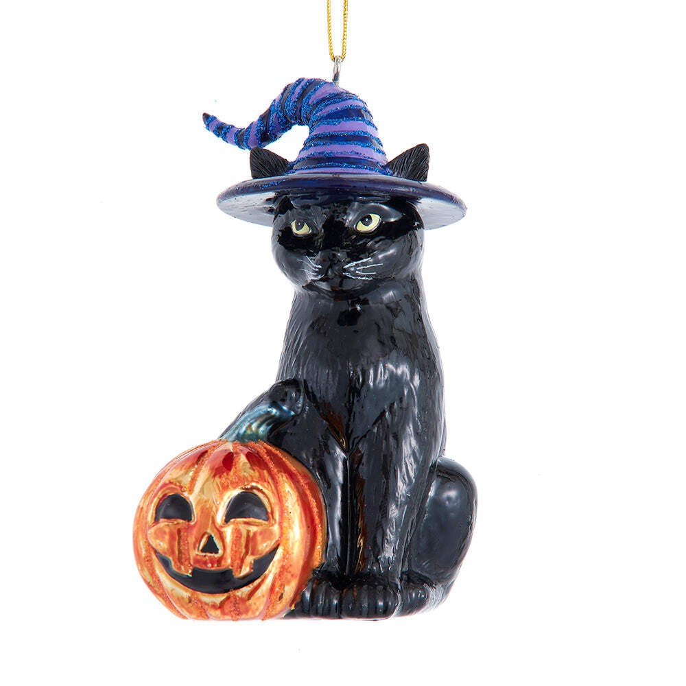 Noble Gems Halloween Cat Glass Ornament 4