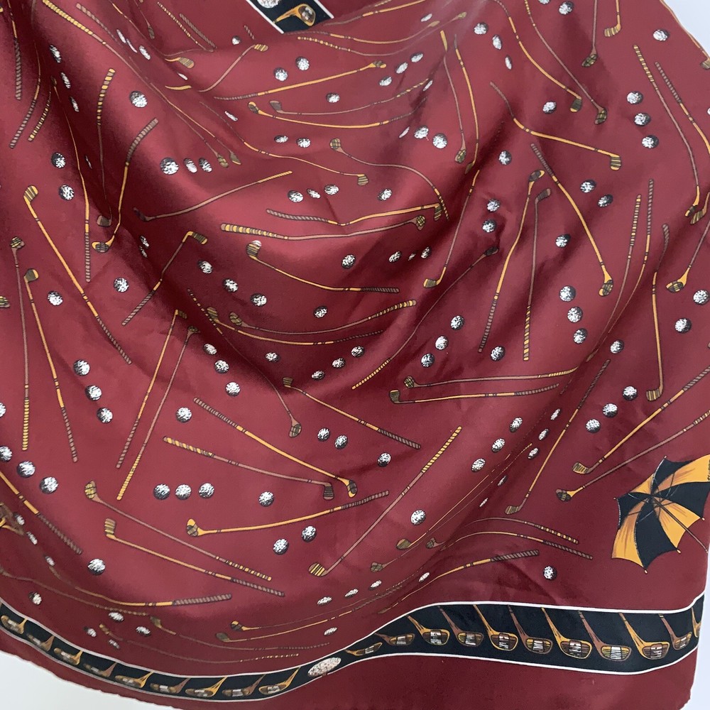 Schuberth Geometric Red Square Polyester Scarf 31/30 in Color A89