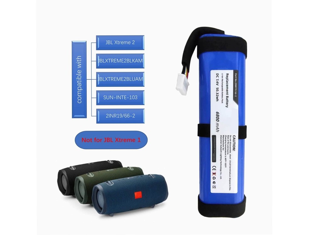 JBL Xtreme 2 Battery for SUN-INTE-103, 2INR19/66-2 Bluetooth Speaker 6800mAh