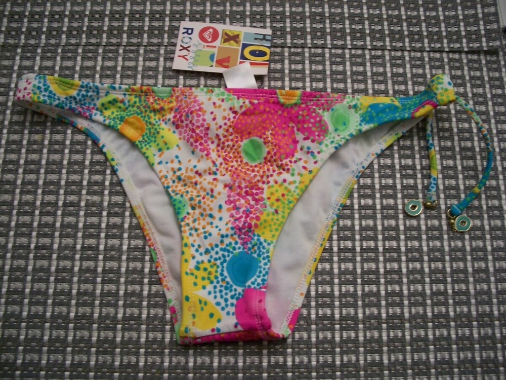 ROXY nwt dotted print bikini bottoms only~size L~LARGE~NEW~Sassy N Low~hot pink~