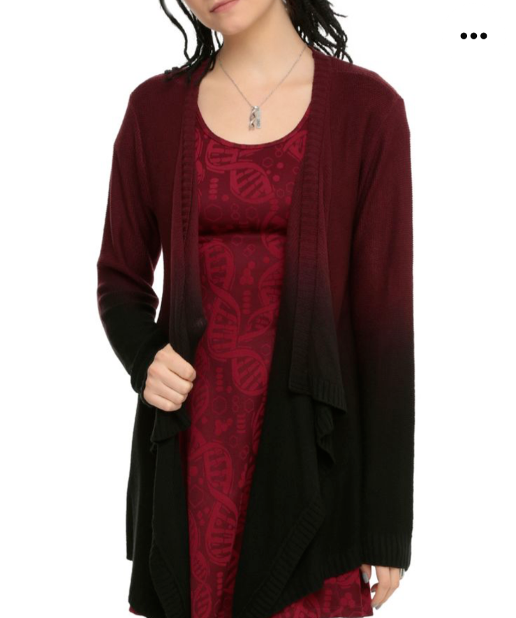 Hot Topic XL Orphan Black Cosima Ombre Dip Dye Waterfall Cardigan Excellent Condition-image