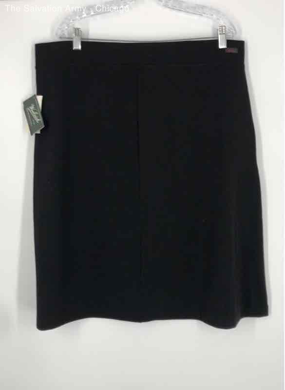 Woolrich Womens Black Flat Front Elastic Waist Pull-On A-Line Skirt Size XL