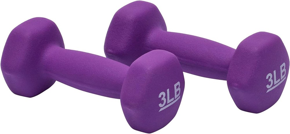 AmazonBasics 3-Pound Neoprene Dumbbell Set of 2 in Purple-image