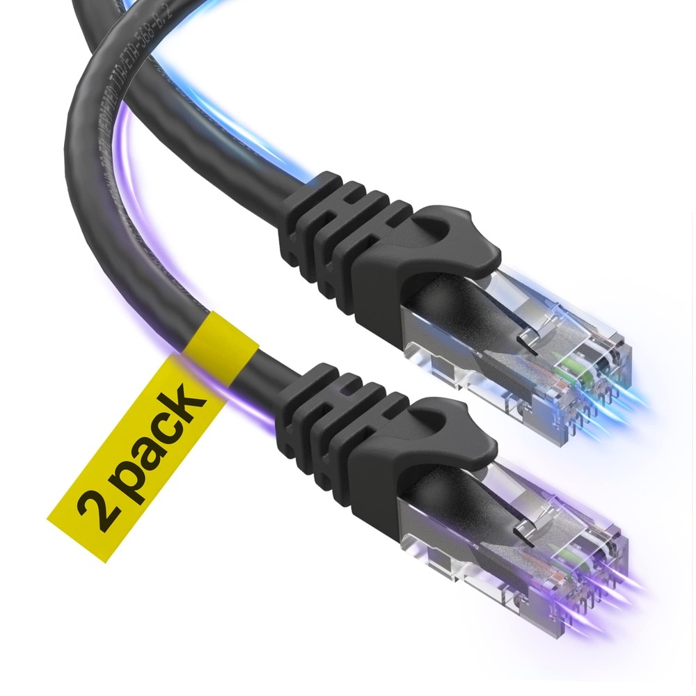 Cat6 Ethernet Cable 15 Ft [2 Pack], 10Gpbs High Speed Internet Cable, RJ45 Ca...