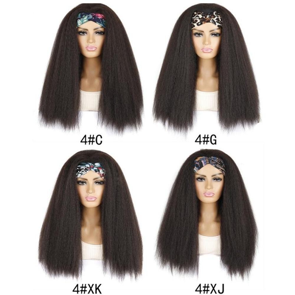 NNEIDS 4Xc Long Hair Turban Headband With Corn Beard Wig