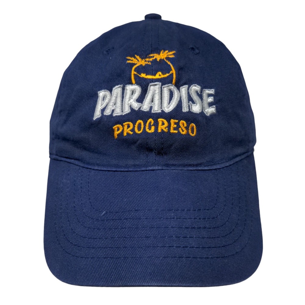 Paradise Progreso Strapback Hat Blue One Size Embroidered Adjustable