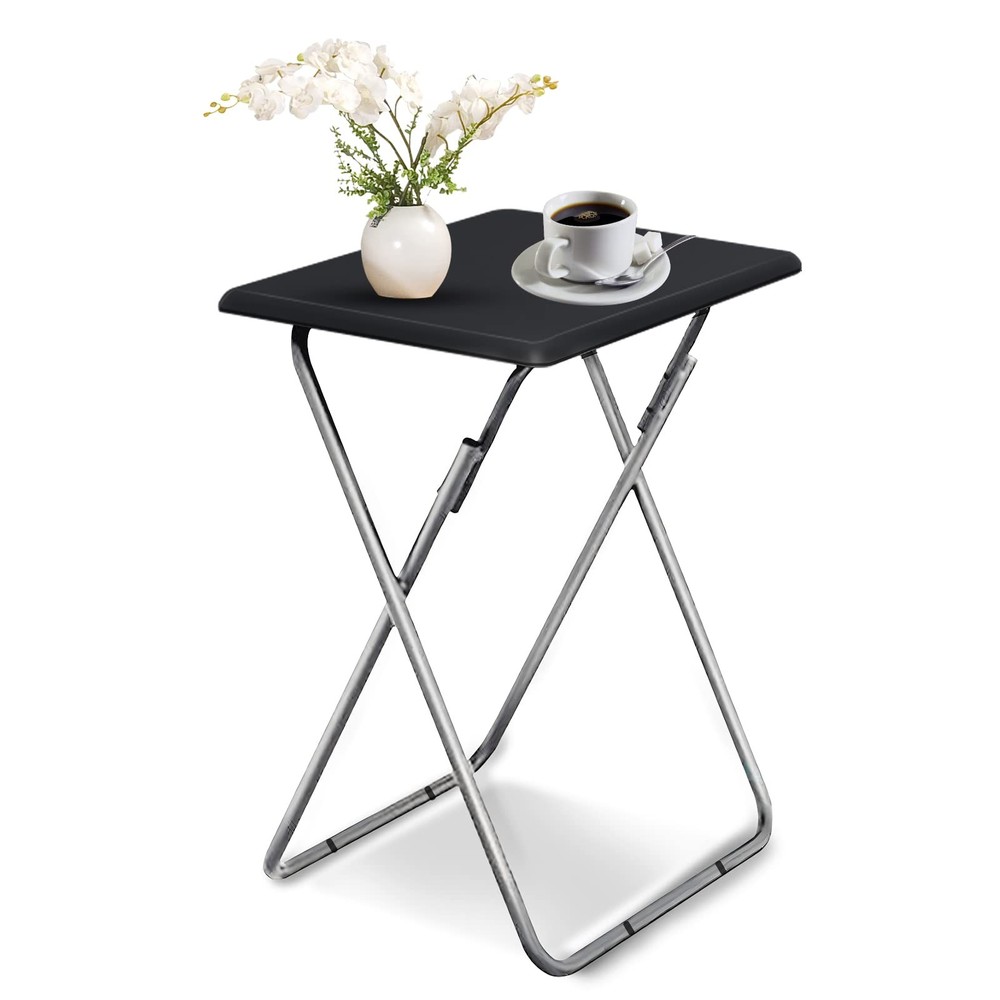 Folding TV Tray Table,TV Dinner Table with Sturdy MDF Top,Eating Trays for Li...