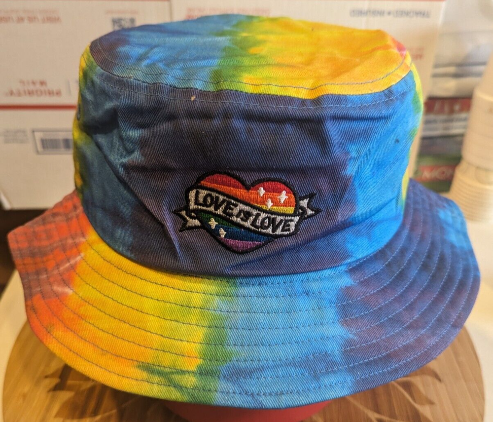 Tie-Dye LOVE is LOVE Pride Bucket Hat Floppy Cap New with Tags-image