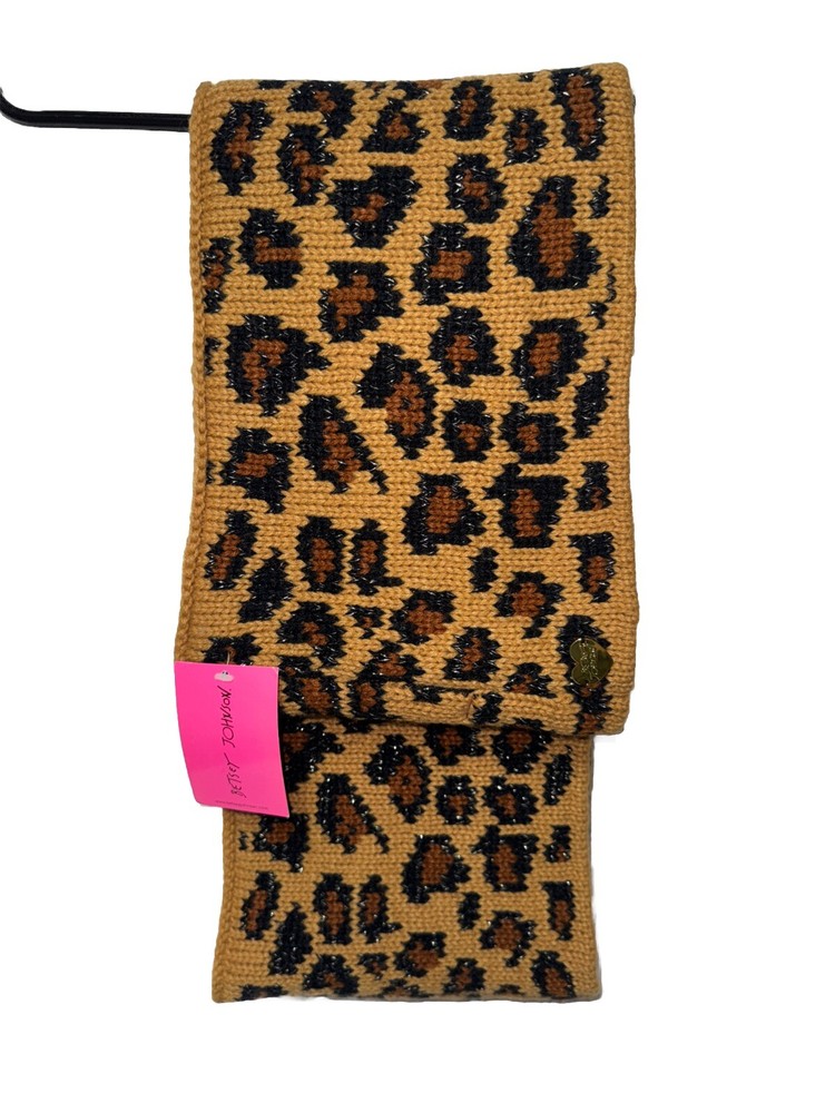 Betsey Johnson Leopard Print Infinity Knit Scarf Muffler
